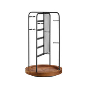 Rotating Black Jewellery Stand with Bottom Storage Tray for Organising Accessories by Songmics