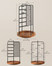 Rotating Black Jewellery Stand with Bottom Storage Tray for Organising Accessories by Songmics