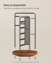 Rotating Black Jewellery Stand with Bottom Storage Tray for Organising Accessories by Songmics