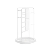 Rotating Jewellery Stand with Bottom Storage Tray in Cloud White by Songmics