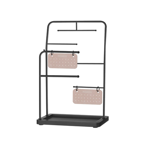 Jewellery Stand with 6 Tiered Hanging Rods in Ink Black for Organised Storage by Songmics