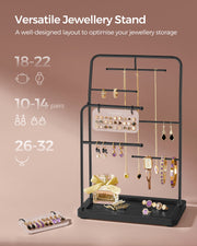 Jewellery Stand with 6 Tiered Hanging Rods in Ink Black for Organised Storage by Songmics