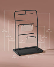 Jewellery Stand with 6 Tiered Hanging Rods in Ink Black for Organised Storage by Songmics