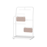 White Jewellery Stand with 6 Hanging Rods for Necklaces and Earrings by Songmics
