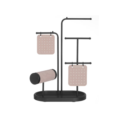Black Jewellery Stand with 4 Hanging Rods for Necklaces and Bracelets by Songmics
