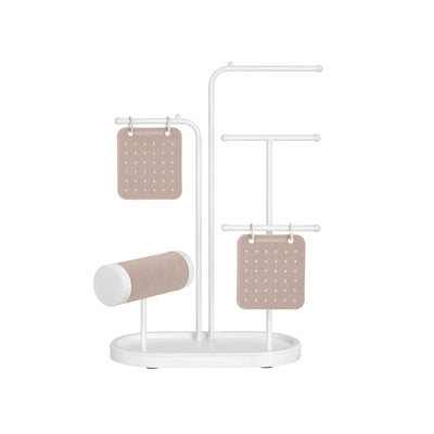 Jewellery Stand with 4 Rods for Necklaces Earrings and Bracelets in Cloud White by Songmics