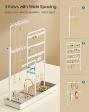 Jewellery Organiser with Adjustable Stand and Metal Frame for Dressing Table by Songmics