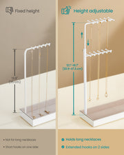 Jewellery Organiser with Adjustable Stand and Metal Frame for Dressing Table by Songmics