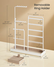 Jewellery Organiser with Adjustable Stand and Metal Frame for Dressing Table by Songmics