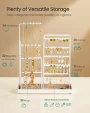 Jewellery Organiser with Adjustable Stand and Metal Frame for Dressing Table by Songmics