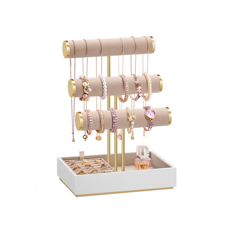 Three Tier Jewellery Display Stand with Removable Holder for Earrings and Necklaces by Songmics