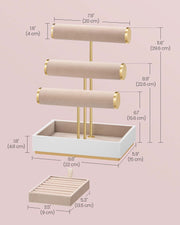 Three Tier Jewellery Display Stand with Removable Holder for Earrings and Necklaces by Songmics