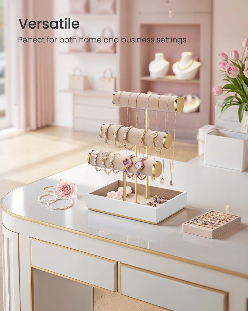 Three Tier Jewellery Display Stand with Removable Holder for Earrings and Necklaces by Songmics