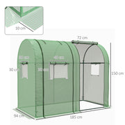 Portable Tomato Greenhouse With Roll Up Doors and Mesh Windows For Outdoor Growing Green