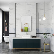 Curved Black Bathroom Mirror 90 x 60cm Modern Wall Mounted Design by HOMCOM