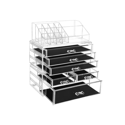 Stackable Clear Makeup Organiser with Drawers for Cosmetics and Skincare by Songmics