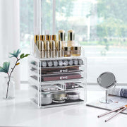 Stackable Clear Makeup Organiser with Drawers for Cosmetics and Skincare by Songmics