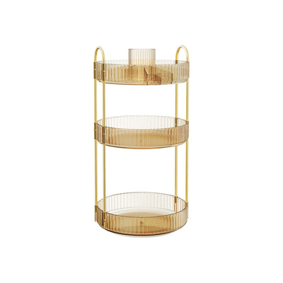 3 Tier Rotating Makeup Organiser with Adjustable Trays for Cosmetics Storage by Songmics