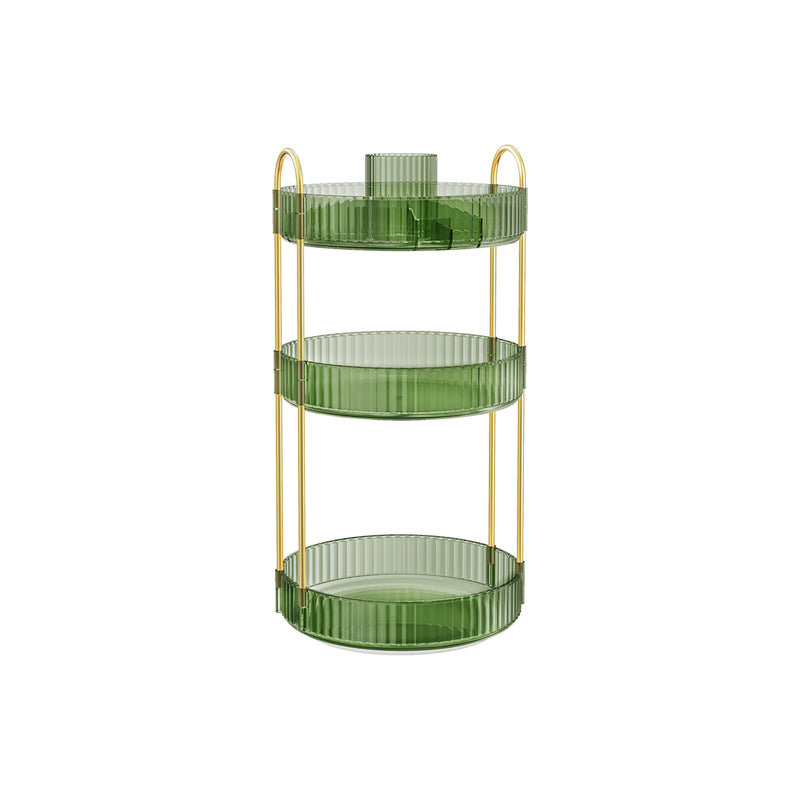 Pale Green 3 Tier Rotating Makeup Organiser for Cosmetics and Skincare by Songmics