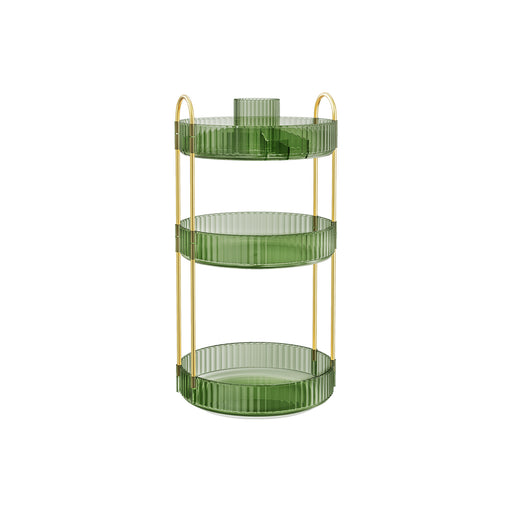 Pale Green 3 Tier Rotating Makeup Organiser for Cosmetics and Skincare by Songmics