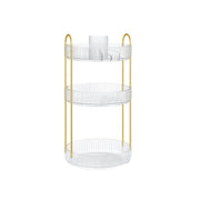 3 Tier Rotating Clear Makeup Organiser Space Saving Cosmetic Storage by Songmics