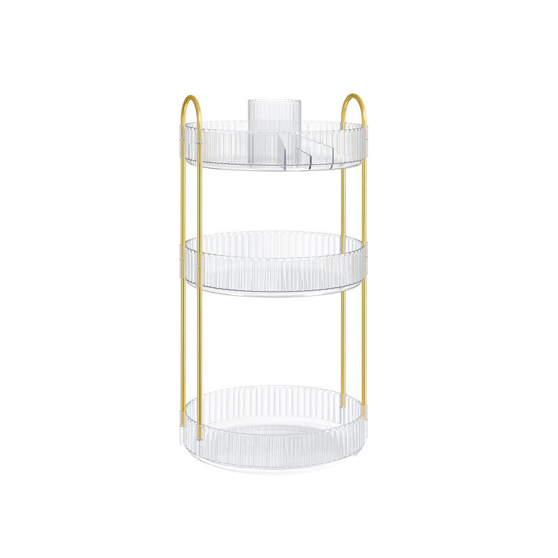 3 Tier Rotating Clear Makeup Organiser Space Saving Cosmetic Storage by Songmics