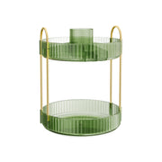 2 Tier Rotating Makeup Organiser in Pale Green for Vanity and Bathroom Storage by Songmics
