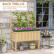 Natural Wooden Garden Planter With Trellis 105cm Ideal For Climbing Plants and Vines