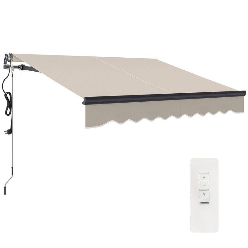 2.5 x 2m Electric Retractable Awning with Remote Control UV30+ Sun Shade for Garden Beige by Outsunny