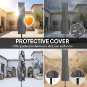 Garden Cantilever Parasol with Solar LED Lights for Day and Night Shade Black Outsunny
