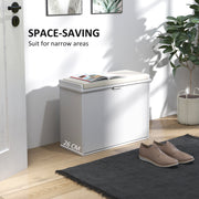 White Shoe Storage Bench with Padded Seat and Six Compartments by HOMCOM