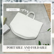 36L Cotton Rope Laundry Basket With Handles Ideal For Bedroom Or Bathroom, Cream White