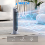 Tower Fan with Quiet Operation and Space Saving Design for Home Use Grey AOSOM