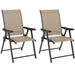 Set of Two Folding Outdoor Chairs Brown and Black Weather-Resistant by Outsunny