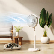 White Oscillating Pedestal Fan with Adjustable Height and Tilt Function