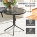 Grey 3 Piece Garden Bistro Set with Recliner Chairs and Cushions by Outsunny
