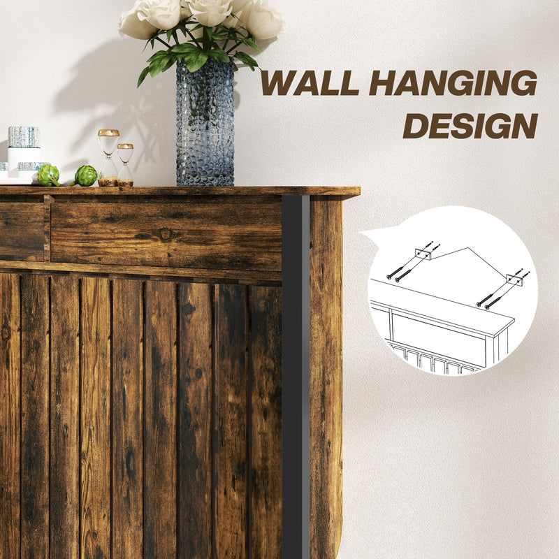 Rustic Wooden Radiator Cover with Drawers 93 x 119cm by HOMCOM