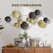 Modern Metal Wall Art With Decorative Multi Disc Design For Living Room Feature Wall Silver AOSOM