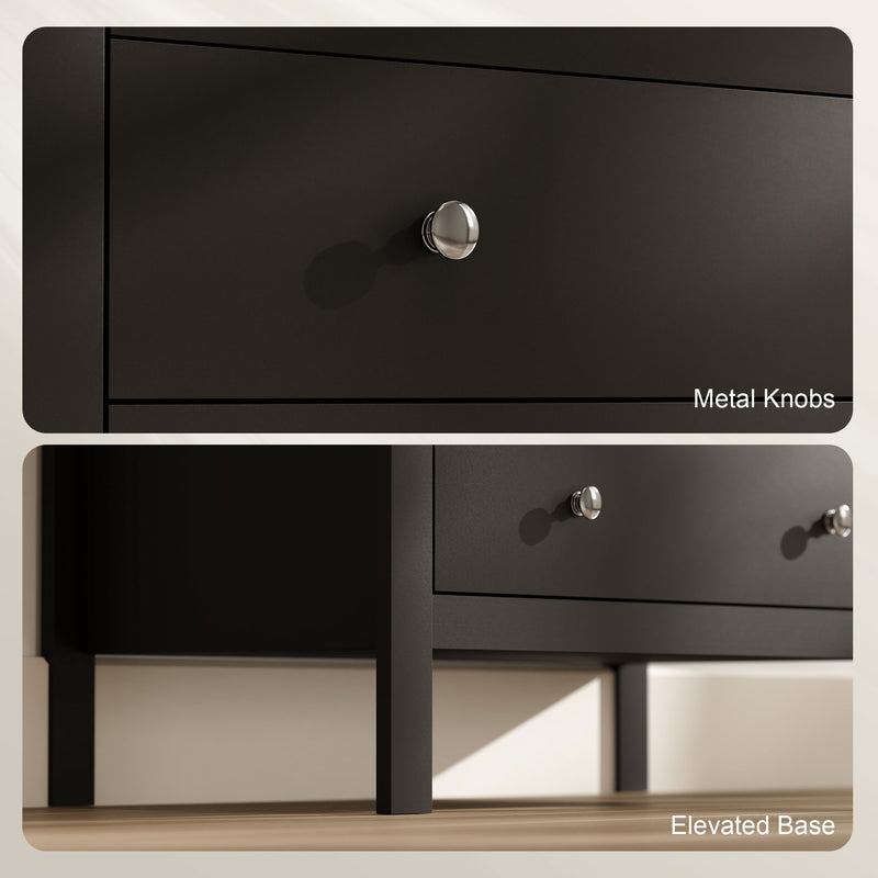 Chest of Drawers with Five Spacious Storage Drawers for Bedroom or Living Room Black AOSOM
