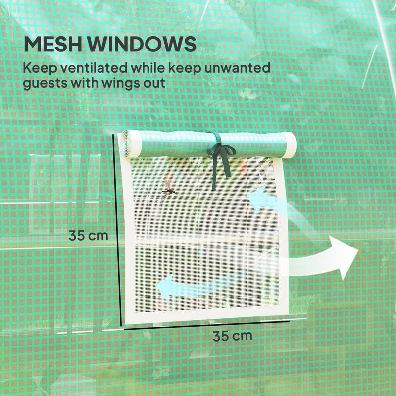 Polytunnel Greenhouse with Windows and Doors Green 3x2m by Outsunny