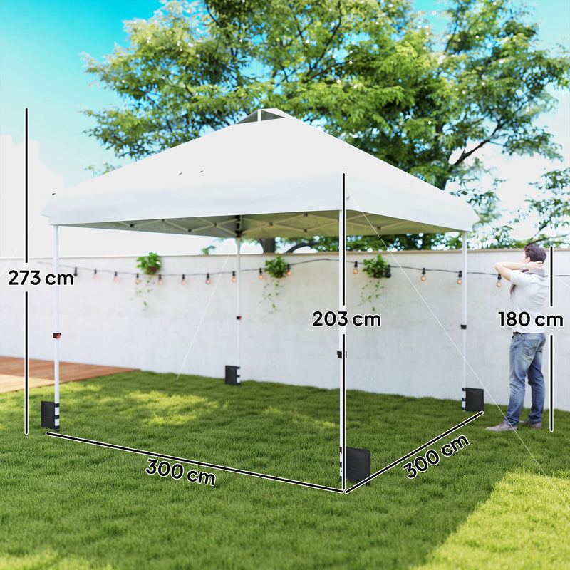Pop Up Garden Gazebo with UPF50+ Plus Sun Protection and Easy to Setup, 3 x 3 m Outsunny