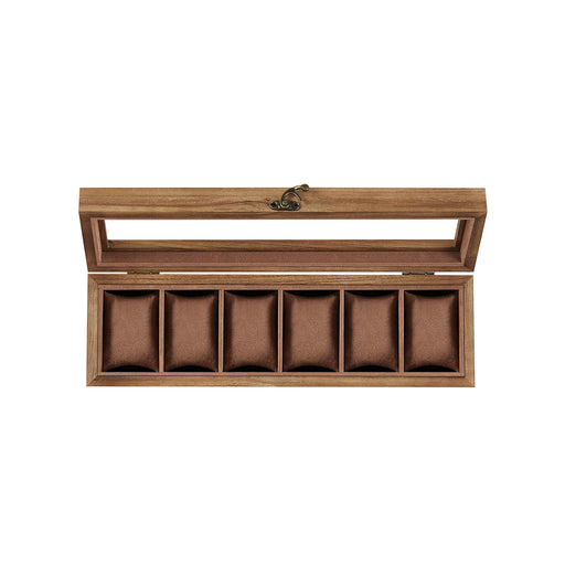 Rustic Walnut Watch Box with 6 Slots for Mens and Womens Watches by Songmics
