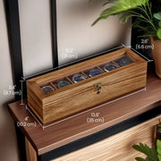 Wooden Watch Box with 6 Slots and Glass Lid Organiser for Men and Women by Songmics