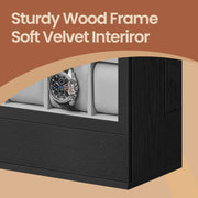 Wooden 12 Slot Watch Box Organiser with Glass Lid Display Case Ideal Gift by Songmics