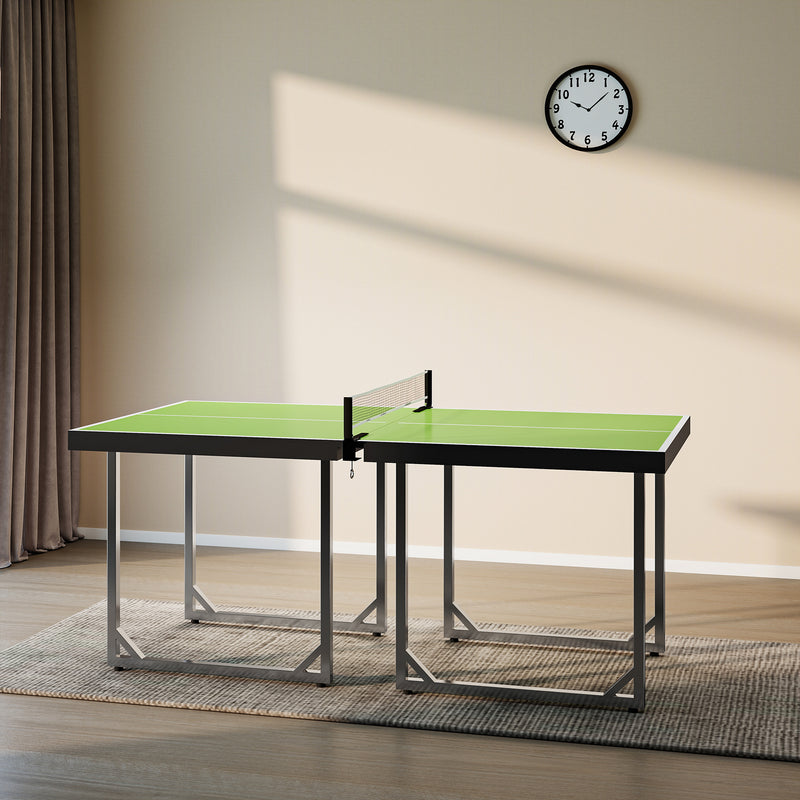 HOMCOM 6ft Table Tennis Table, Ping Pong Table with Net, Foldable and Portable Ping Pong Set for Indoor Use, Easy Assemble, Midsize, Green