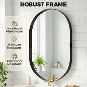 Wall Mirror for Hallway or Lounge to Brighten and Open Up Space Black Homcom