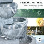 Solar Powered Outdoor Water Fountain Dark Grey by Outsunny