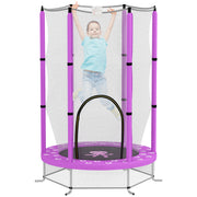 Purple 4.6FT Toddler Trampoline with Safety Net for Ages 3 to 6 Indoor Outdoor Use by Outsunny AOSOM