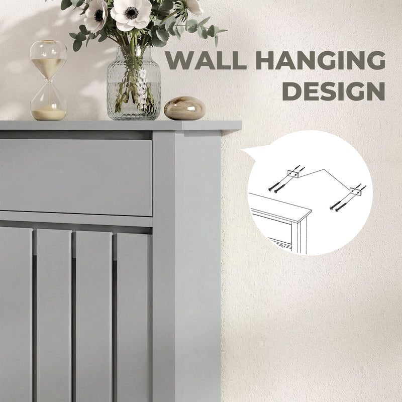 Radiator Cover with Storage Drawer for Hallway Safety and Extra Space Grey Homcom