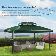 Green Gazebo Roof Replacement for 3 x 4m Frames UV Resistant by Outsunny